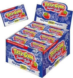 Жевательная резинка Канди Клаб Тату-Бум Super Style со вкусом клубники 12 гр